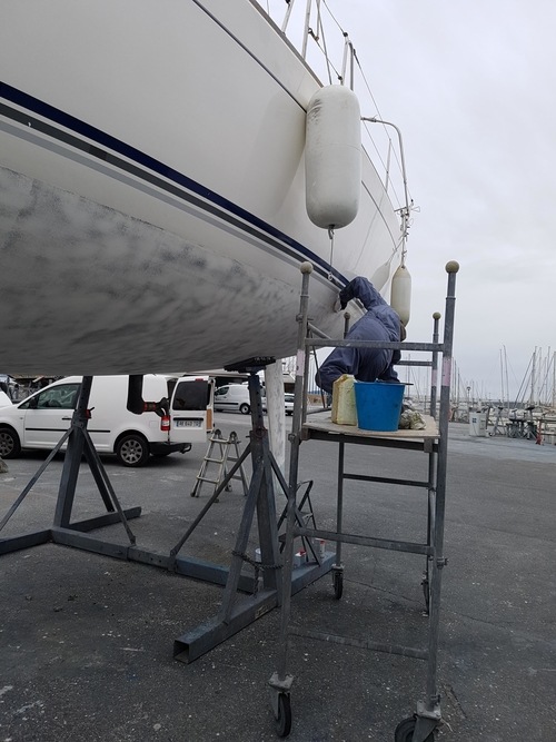 préparation de bateau pour sablage Hyeres